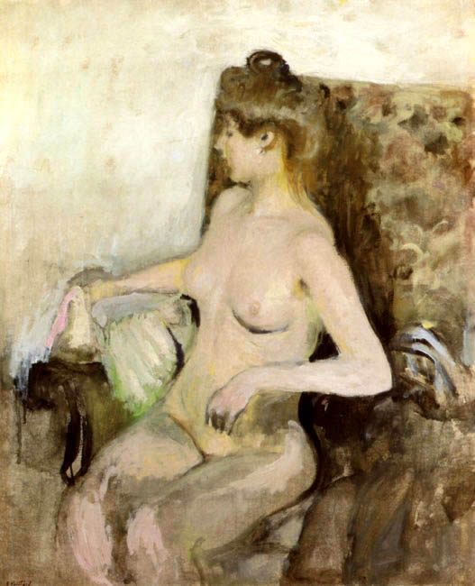 Muchacha desnuda en estilo impresionista por Vuillard.
