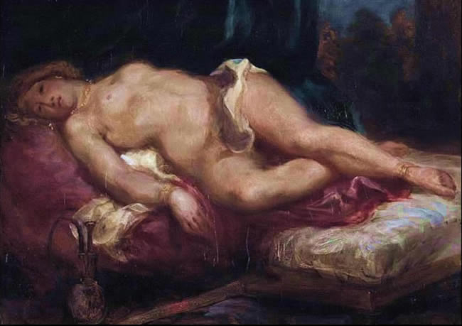 Retrato al óleo por Delacroix.